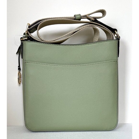 New Michael Kors Jet Set Travel Small Messenger Bag Faux Leather Light Sage - Picture 3 of 6